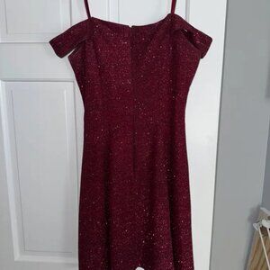 Red glitter cocktail dress